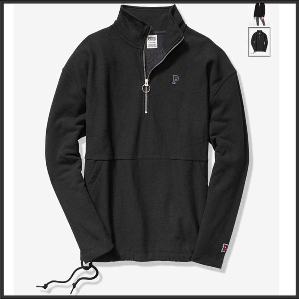 VS PINK PREMIUM COLLEGE QUARTER ZIP